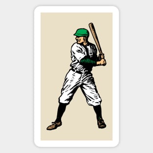 Vintage Baseball Player (Green) Sticker